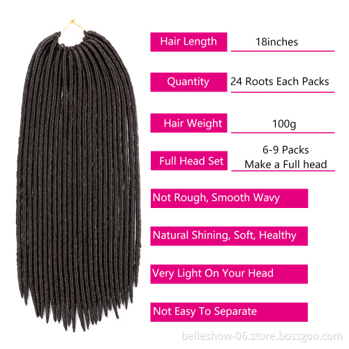 Hot sell  dreadlock  for black women dreadlock hair faux locs in hair Extension crochet straight faux locs